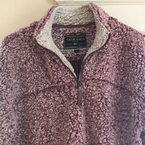 Men’s Large Maroon True Grit Quarter Zip Pullover